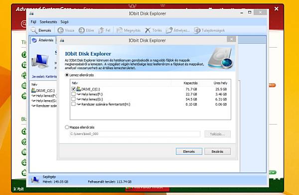 Advanced SystemCare - Disk explorer