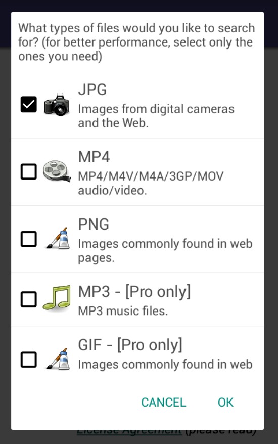 DiskDigger undelete (root)