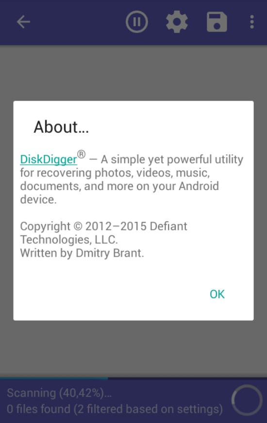 DiskDigger undelete (root)