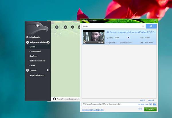 Videós tartalmakhoz is használható letöltés kliens