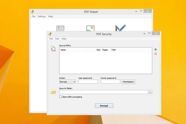 PDF Shaper - PDF titkosítás