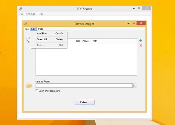 PDF Shaper - Fotók kinyerése