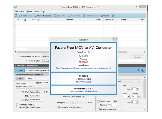 Pazera Free MOV to AVI Converter