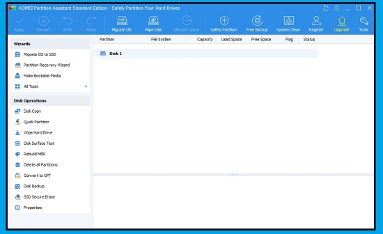 Aomei Partition Assistant Lite - Partíció szerkesztő program