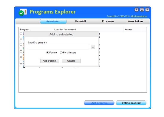 Programs Explorer