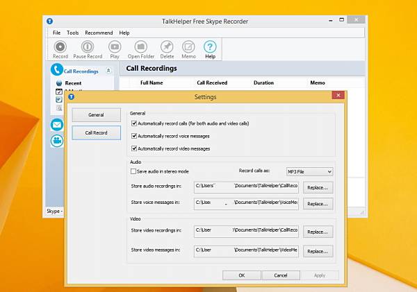 TalkHelper Free Skype Recorder