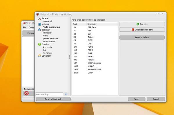 VSO Downloader - Port beállítások