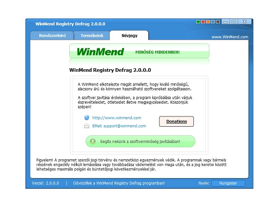 WinMend Registry Defrag