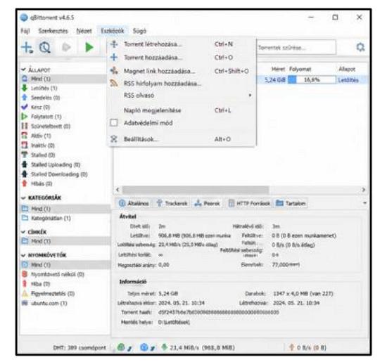 qBittorrent - Torrentek hozzáadása